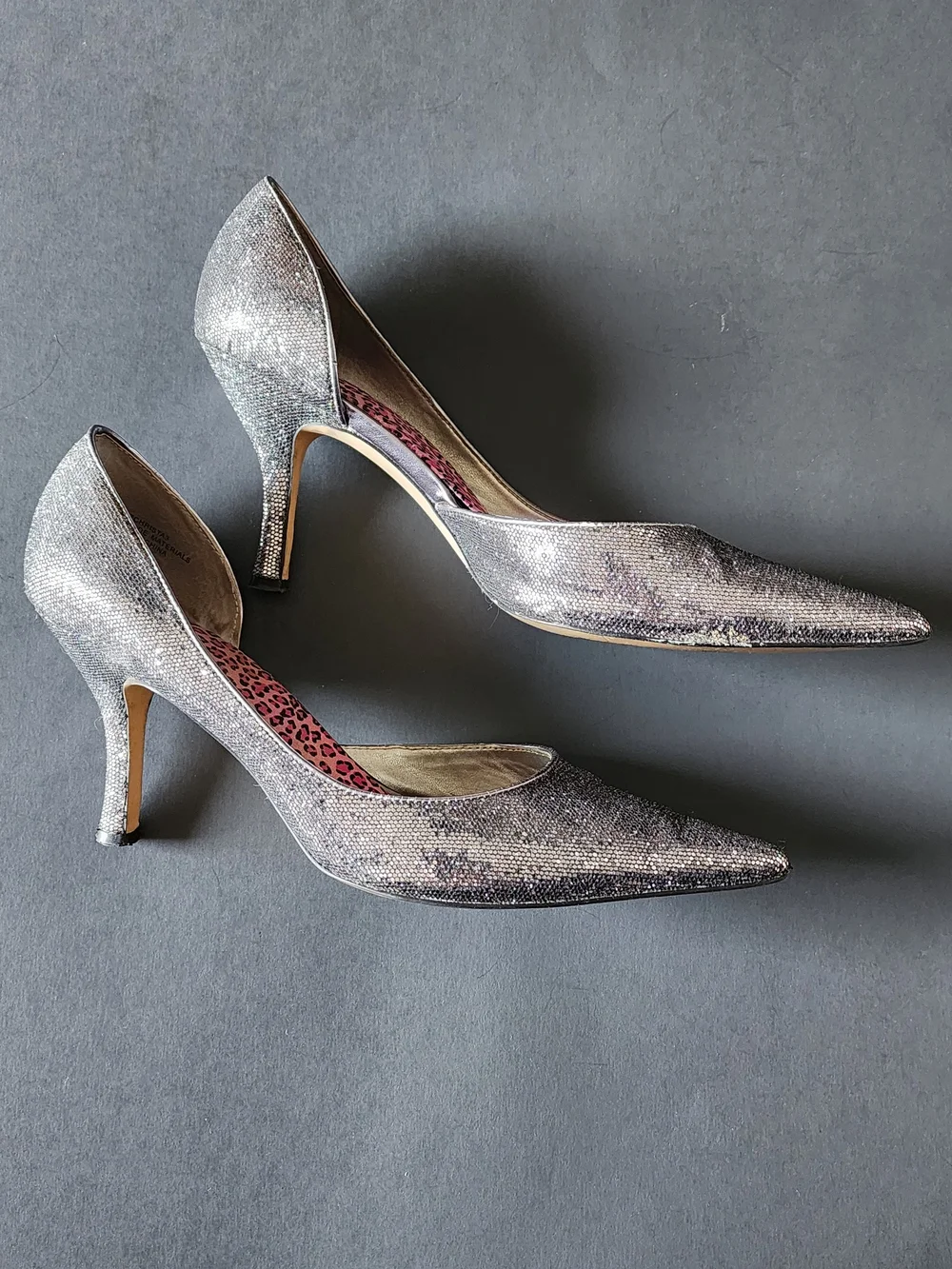 Anne Klein Women's Pointed Toe -Glitter Pumps in Silver
